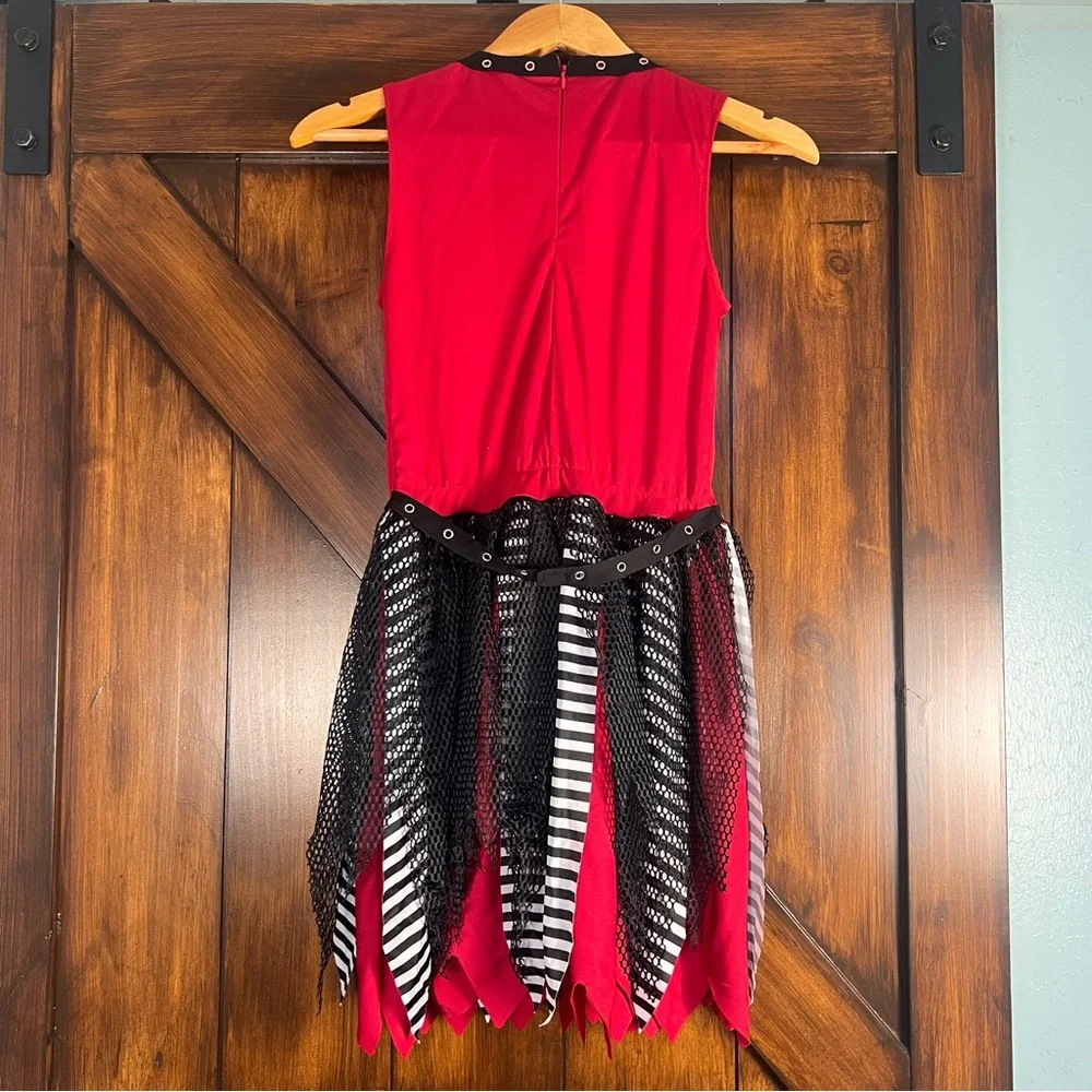 Spirit Halloween Zombie Cheerleader Red and Black Kids XL‎ Costume Dress